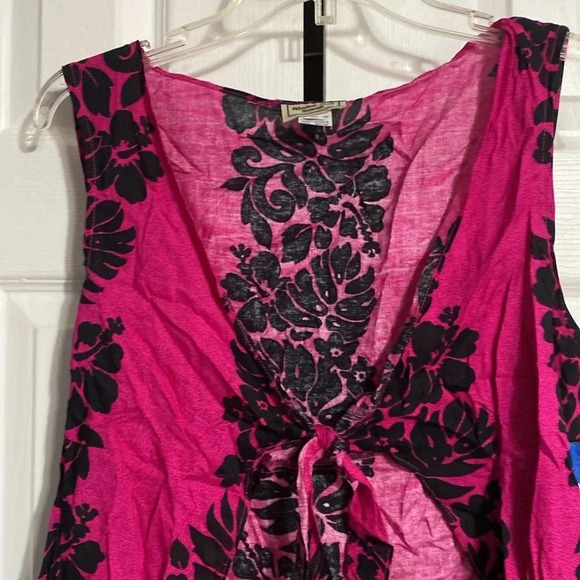 Aloha Hutt Hawaii pink & black beach cover cardigan top shirt size XL - Picture 4 of 11